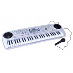 Detské klávesy MQ5407 s mikrofónom 54 klávesov strieborné